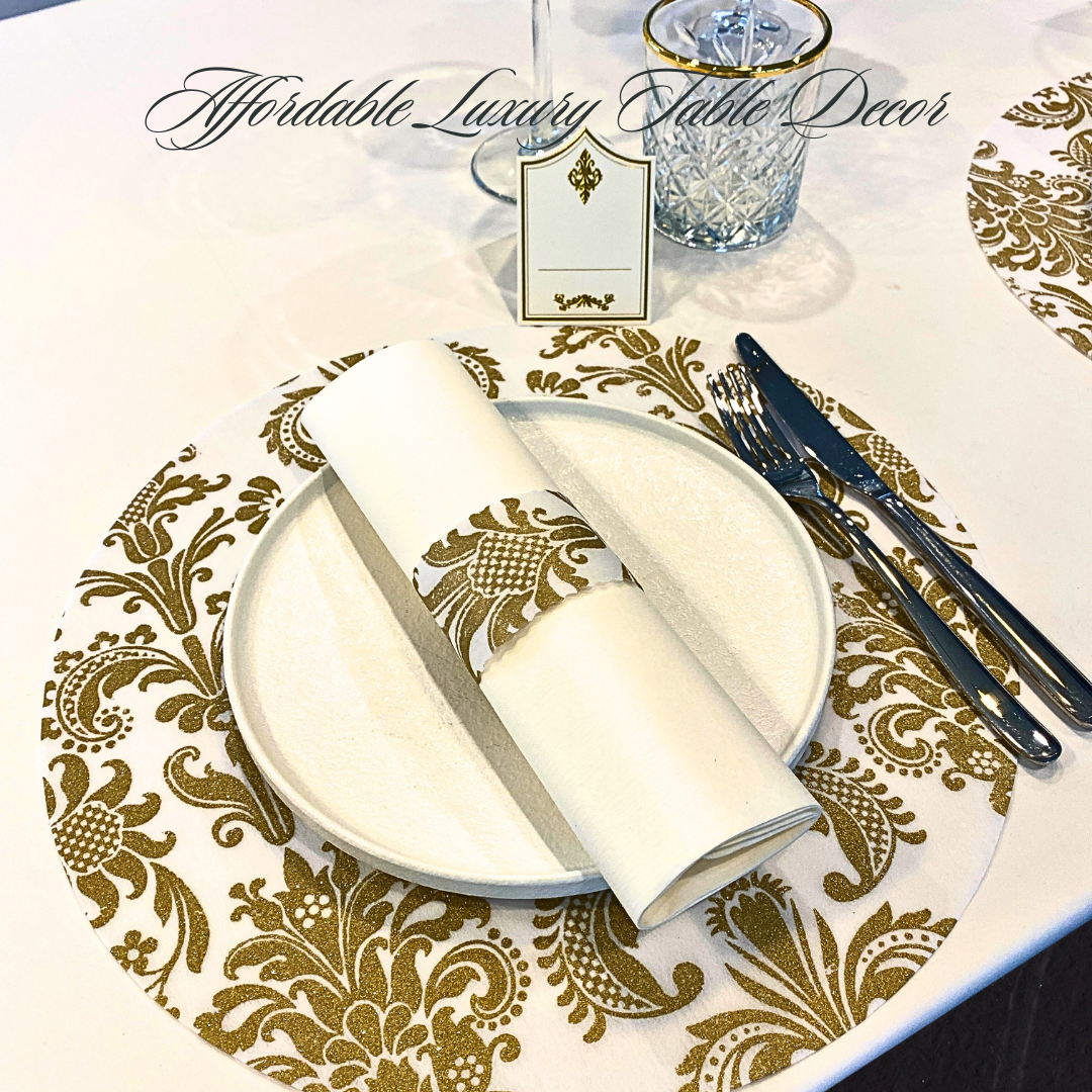 Gold Placemats Round (Pack 25)