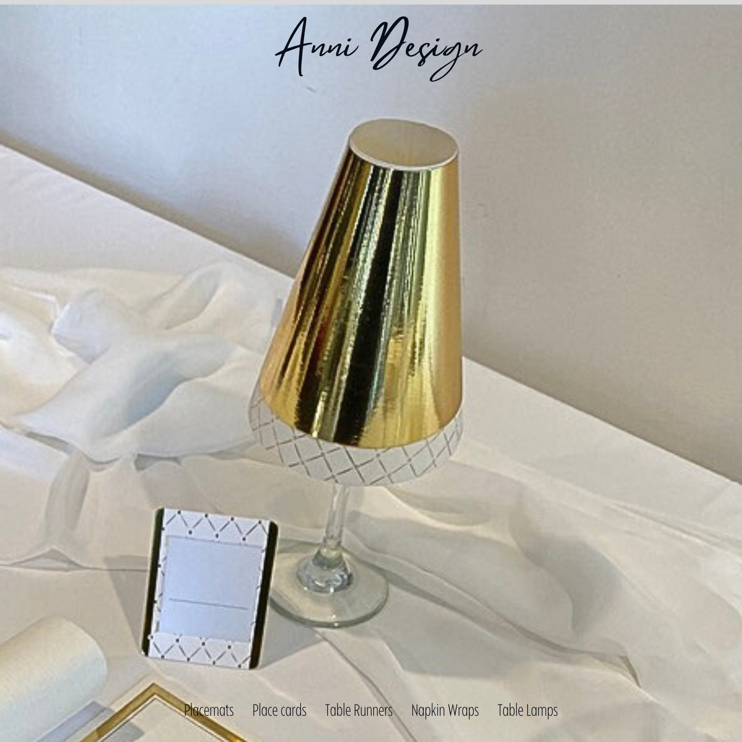 Gold Wine Glass Lamp Shades (Anni Design)(Pack of 12)