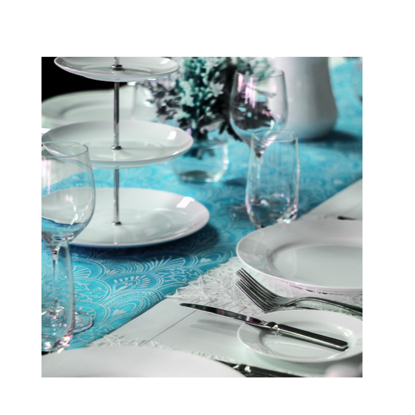 Blue Table Runners (Milano Design)(Catering Pack of 6)