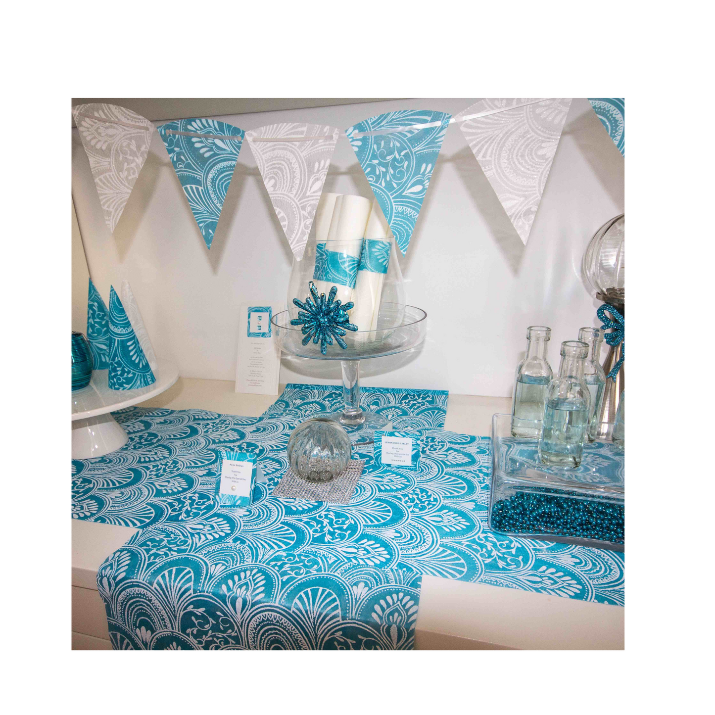 Blue Table Runners (Milano Design)(Catering Pack of 6)