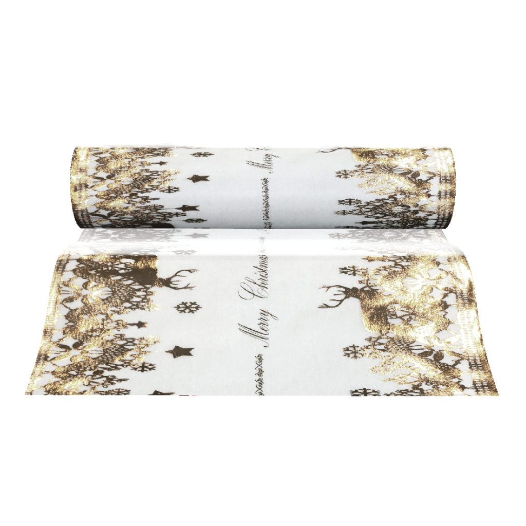 Christmas Table Runners (Gold Reindeer Design) - Place Matters