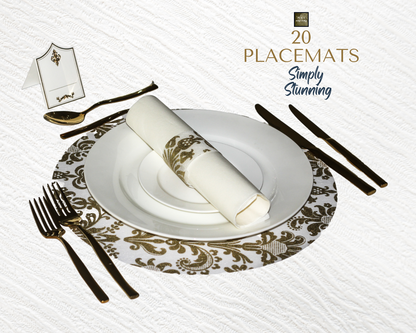 Gold Placemats (Royale Design) (Round Placemat Shape)