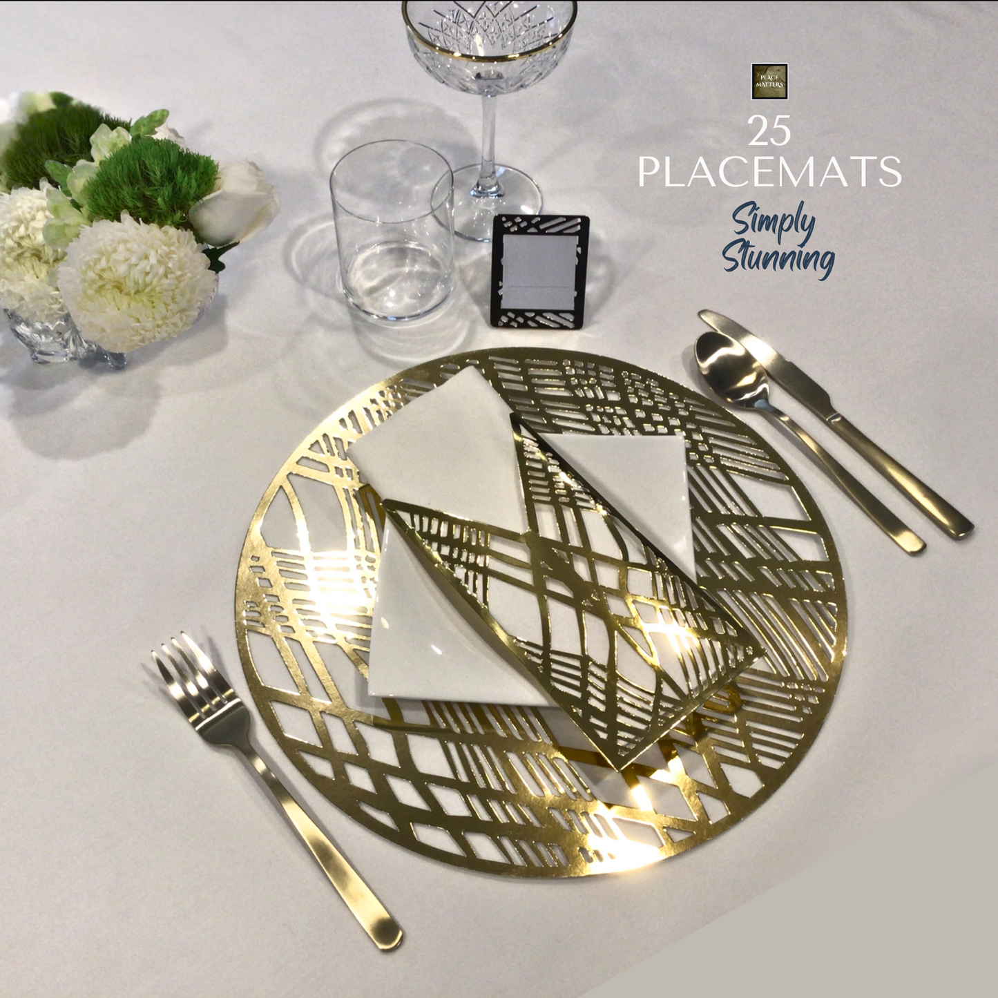 Gold Placemats Round (Pack 25)