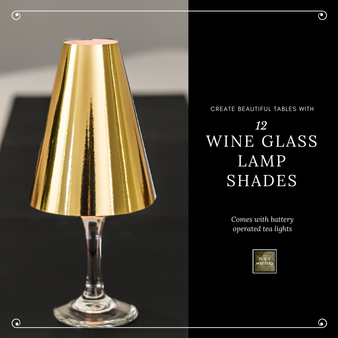 Gold Wine Glass Lamp Shades (Anni Design)(Pack of 12)