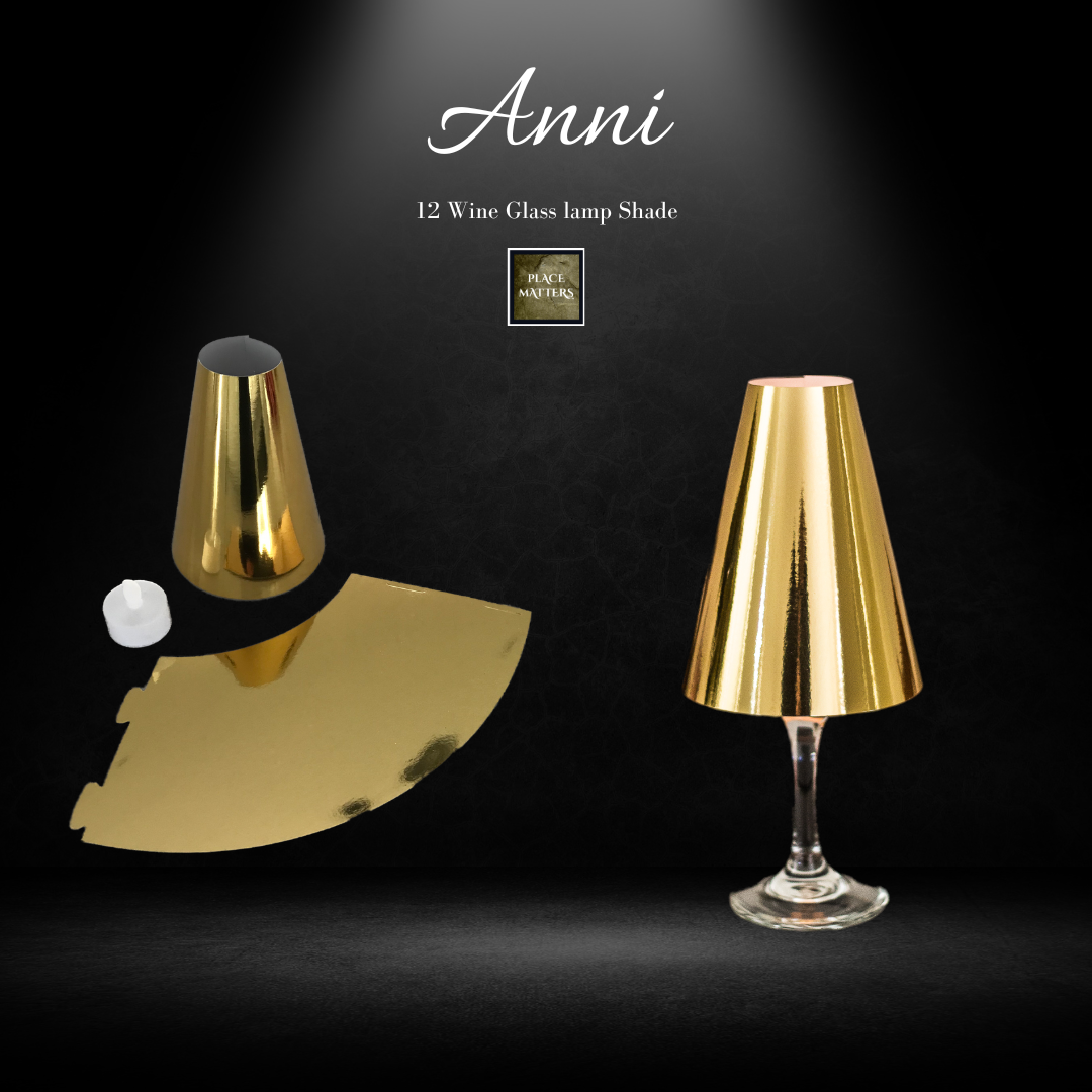 Gold Wine Glass Lamp Shades (Anni Design)(Pack of 12)