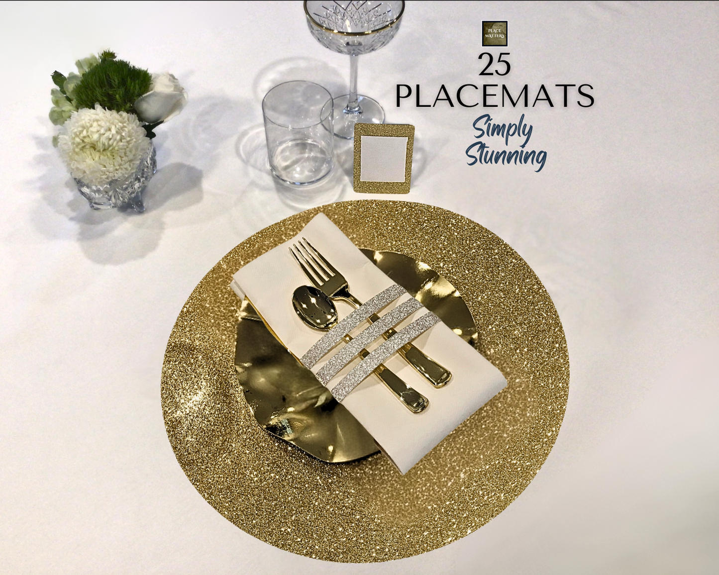 Gold Placemats Round (Pack 25)