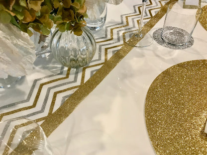 Chevron Table Runners (Gold) - Place Matters