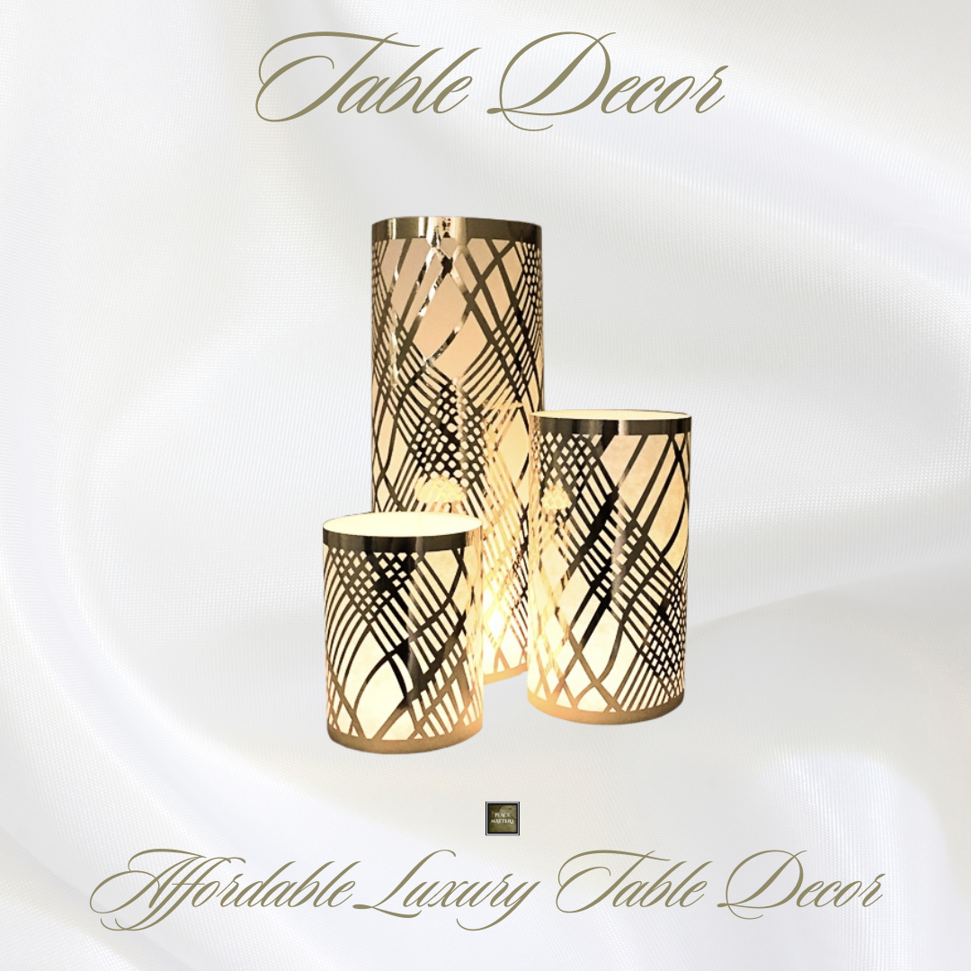 Gold Table Decorations (Weave Design)  Pack of 6