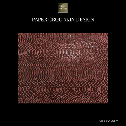 Crocodile Paper (Faux) Design Placemats (Square) Mahogany - Place Matters