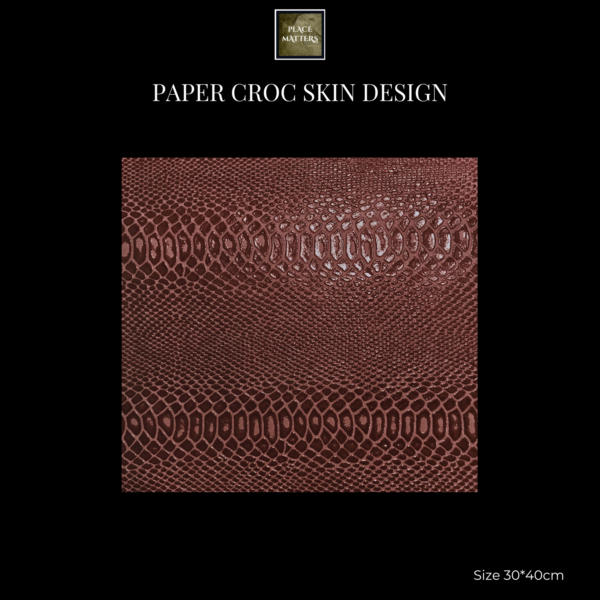 Crocodile Paper (Faux) Design Placemats (Square) Mahogany - Place Matters