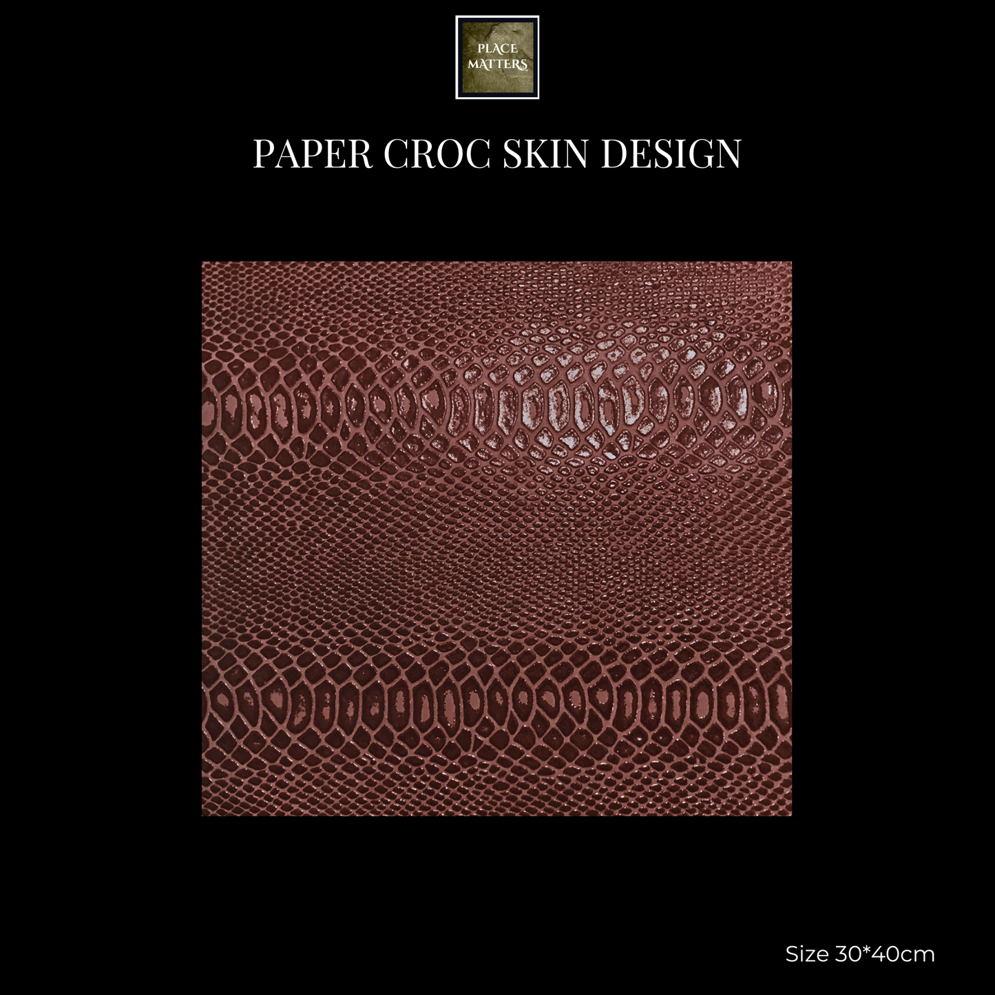 Crocodile Paper (Faux) Design Placemats (Rectangle) Mahogany - Place Matters