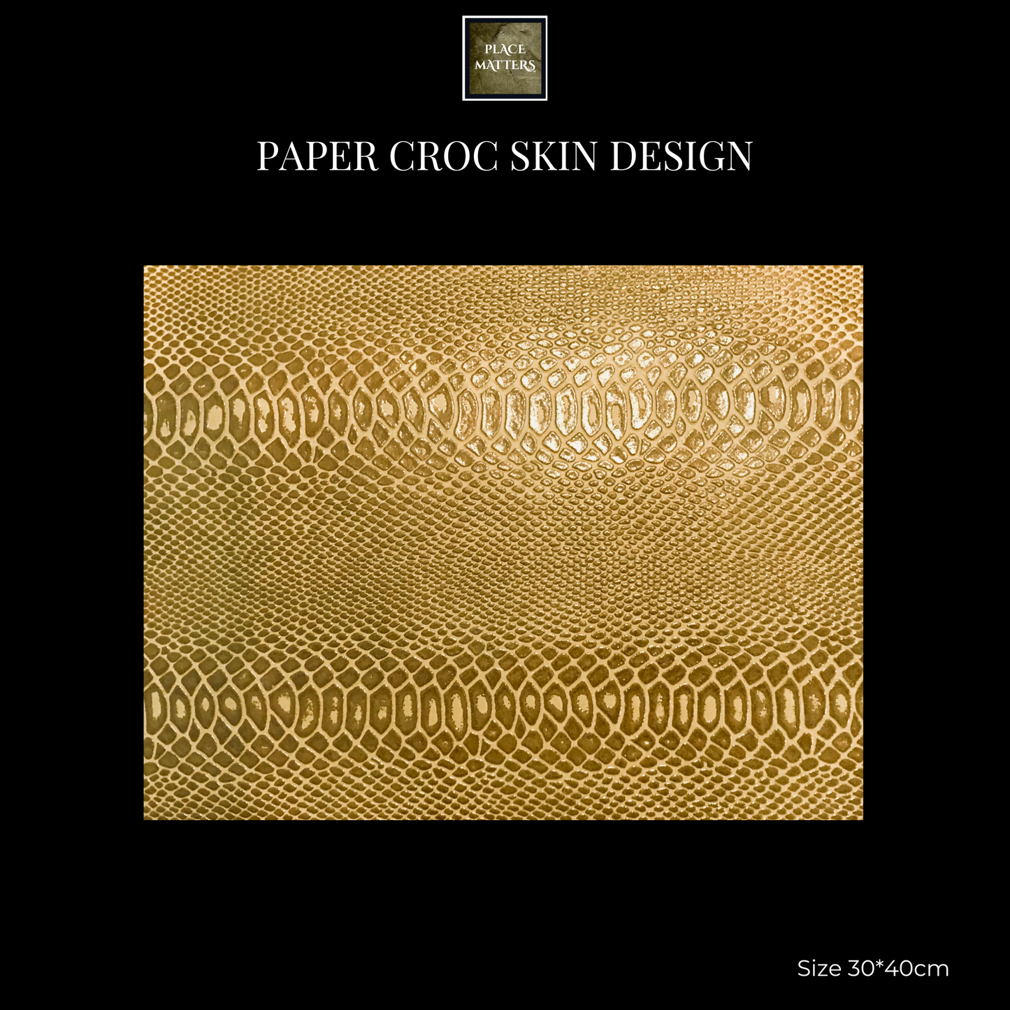 Crocodile Paper (Faux) Design Placemats (Square) Mustard - Place Matters