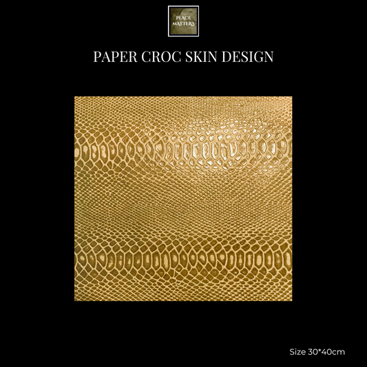 Crocodile Paper (Faux) Design Placemats (Square) Mustard - Place Matters