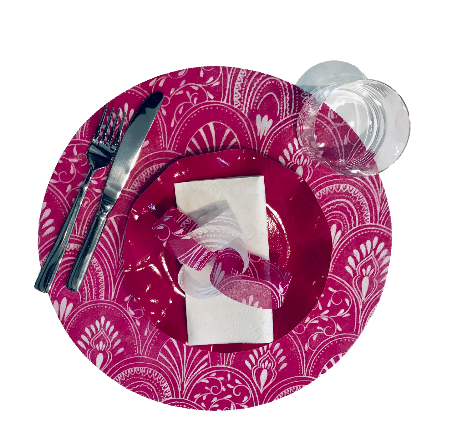 Pink Placemats (Milano) Pack of 20 (Round) - Place Matters