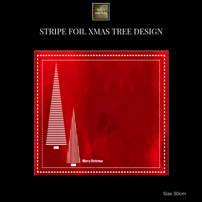 Red Christmas Placemats (Stripe Xmas Tree) Square - Place Matters