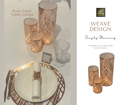 Gold Table Decorations (Weave Design)(Pack of 3) - Place Matters