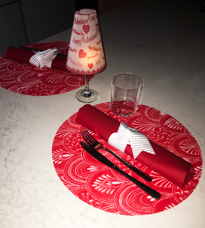 Red Placemats Milano) Pack of 20 (Round) - Place Matters