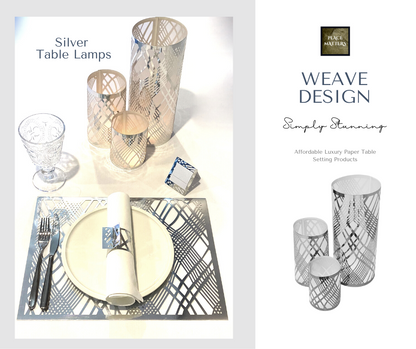 Gold Table Decorations (Weave Design)(Pack of 3) - Place Matters