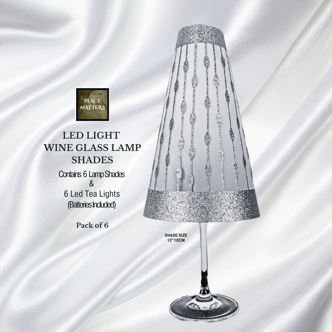 Gold Wine Glass Lamp Shades (Droplets Design)(Pack of 12)