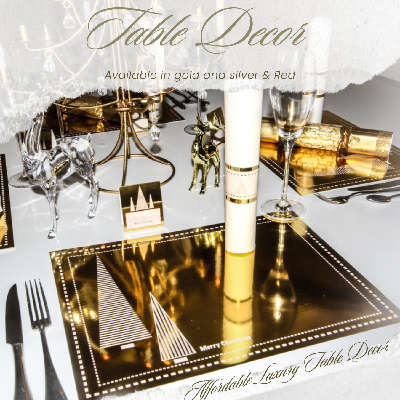 Gold Christmas Placemats (Pack 25)