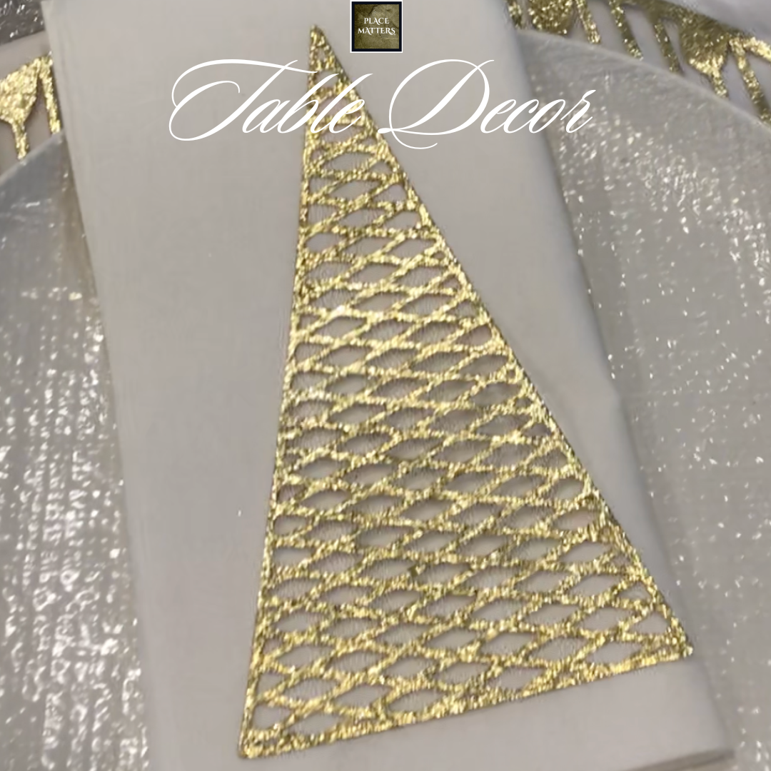 Christmas Tree Napkin Decor Gold & Silver (Pack 25)