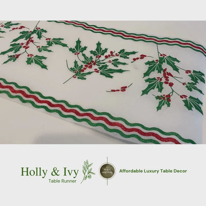 Christmas Table Runners (Holly & Ivy Design) (Catering Pack of 6)