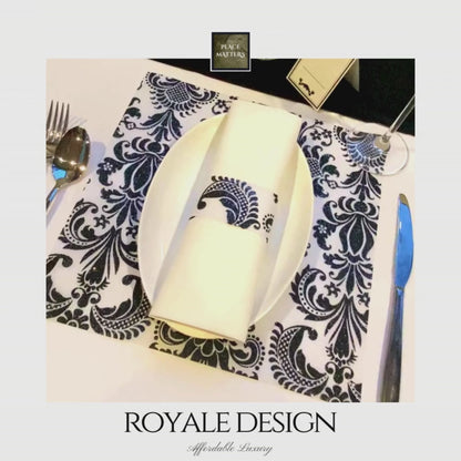 Black Placemats (Royale Design) (Square Shape)